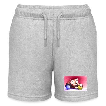Rotgestreiftes Tigerkätzchen - Kinder Organic Joggingshorts Mini Bolter von Stanley/Stella - Grau meliert - Vorne