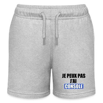 Je peux pas j'ai console - Short de jogging enfant bio Stanley/Stella - gris chiné - Devant
