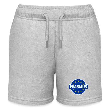 Erasmus Design with EU Flag - Kids Organic Sweat Shorts by Stanley/Stella - heather grey - Front