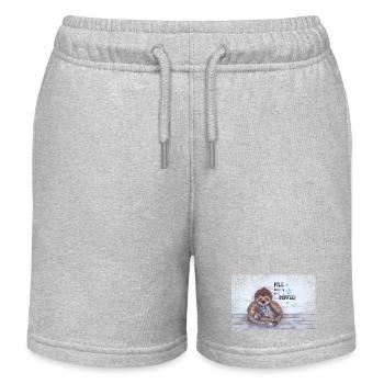 Fill is trying to drink hot coffee - Kinder Organic Joggingshorts Mini Bolter von Stanley/Stella - Grau meliert - Vorne