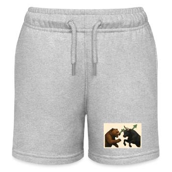 Börsenkampf Bären gegen Stier - Kinder Organic Joggingshorts Mini Bolter von Stanley/Stella - Grau meliert - Vorne