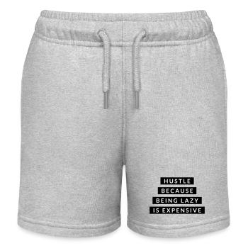 Hustle, weil faul sein – Motivation Schwarz - Kinder Organic Joggingshorts Mini Bolter von Stanley/Stella - Grau meliert - Vorne