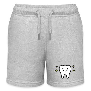 Tooth Cute - Kids Organic Sweat Shorts by Stanley/Stella - heather grey - Front