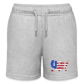 USA Lettreries America Outline Drapeau américain - Short de jogging enfant bio Stanley/Stella - gris chiné - Devant