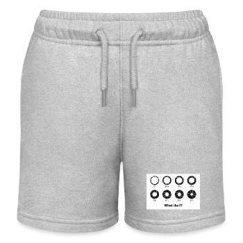 Aperture Icons: What the f? - Kids Organic Sweat Shorts by Stanley/Stella - heather grey - Front