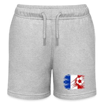 Football drapeau français utilisé - Short de jogging enfant bio Stanley/Stella - gris chiné - Devant