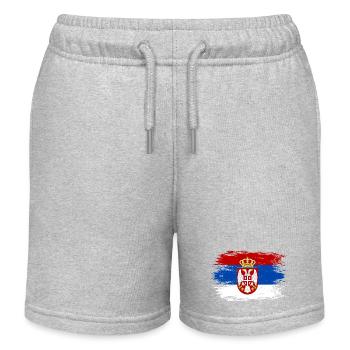 Serbien Flagge used - Kinder Organic Joggingshorts Mini Bolter von Stanley/Stella - Grau meliert - Vorne