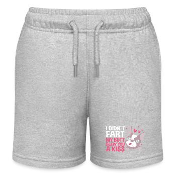 Boston Terrier - Kids Organic Sweat Shorts by Stanley/Stella - heather grey - Front
