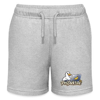 ProDucktive Ente am Laptop - Kinder Organic Joggingshorts Mini Bolter von Stanley/Stella - Grau meliert - Vorne