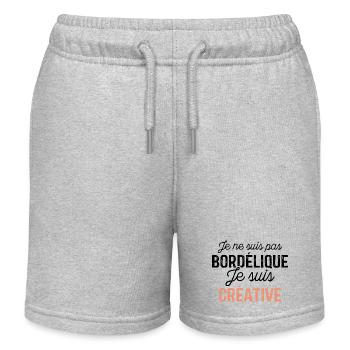 Je ne suis pas bordélique je suis créative - Short de jogging enfant bio Stanley/Stella - gris chiné - Devant