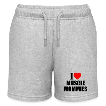 I love muscle mommies - Kids Organic Sweat Shorts by Stanley/Stella - heather grey - Front