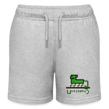Logo caméléon - Short de jogging enfant bio Stanley/Stella - gris chiné - Devant
