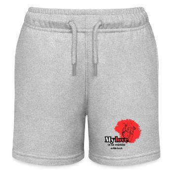 Meine Liebe ist so echt wie dieses Herz, - Kinder Organic Joggingshorts Mini Bolter von Stanley/Stella - Grau meliert - Vorne