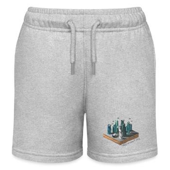 Geometric low poly - Kids Organic Sweat Shorts by Stanley/Stella - heather grey - Front