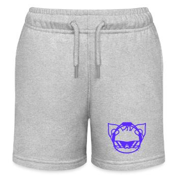 Coole Süße DJ Katze Tier Kopf Haustier Kätzchen - Kinder Organic Joggingshorts Mini Bolter von Stanley/Stella - Grau meliert - Vorne
