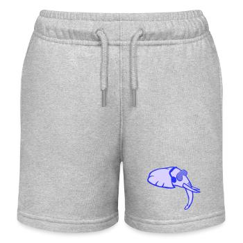 Cool DJ Elephant Music Fun Club Head - Kids Organic Sweat Shorts by Stanley/Stella - heather grey - Front