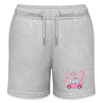 Polizeiauto Ich bin 2 Geburtstag Rosa - Kinder Organic Joggingshorts Mini Bolter von Stanley/Stella - Grau meliert - Vorne