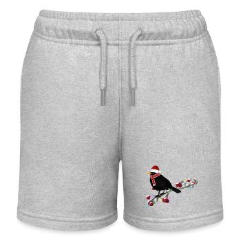 Amsel Lichterkette Vogel auf einem Ast Vogelfreund - Kinder Organic Joggingshorts Mini Bolter von Stanley/Stella - Grau meliert - Vorne