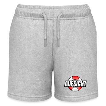 Aufsicht Schriftzug mit Rettungsring - Kinder Organic Joggingshorts Mini Bolter von Stanley/Stella - Grau meliert - Vorne