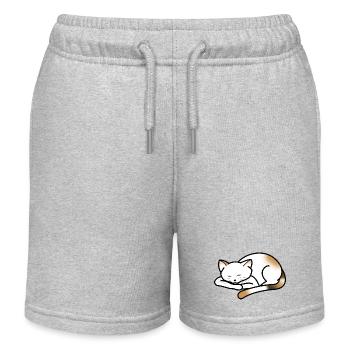 Little cat napping - Kids Organic Sweat Shorts by Stanley/Stella - heather grey - Front