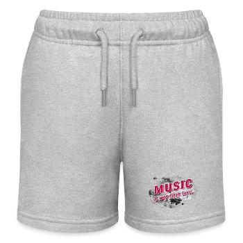 Music is my first love with stormy Background - Kinder Organic Joggingshorts Mini Bolter von Stanley/Stella - Grau meliert - Vorne