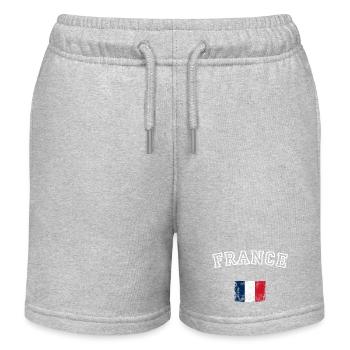 Drapeau de la France Pinceau Graphique - Short de jogging enfant bio Stanley/Stella - gris chiné - Devant