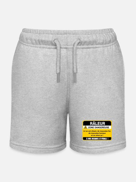 Complaining Danger Zone - Kids Organic Sweat Shorts by Stanley/Stella - heather grey