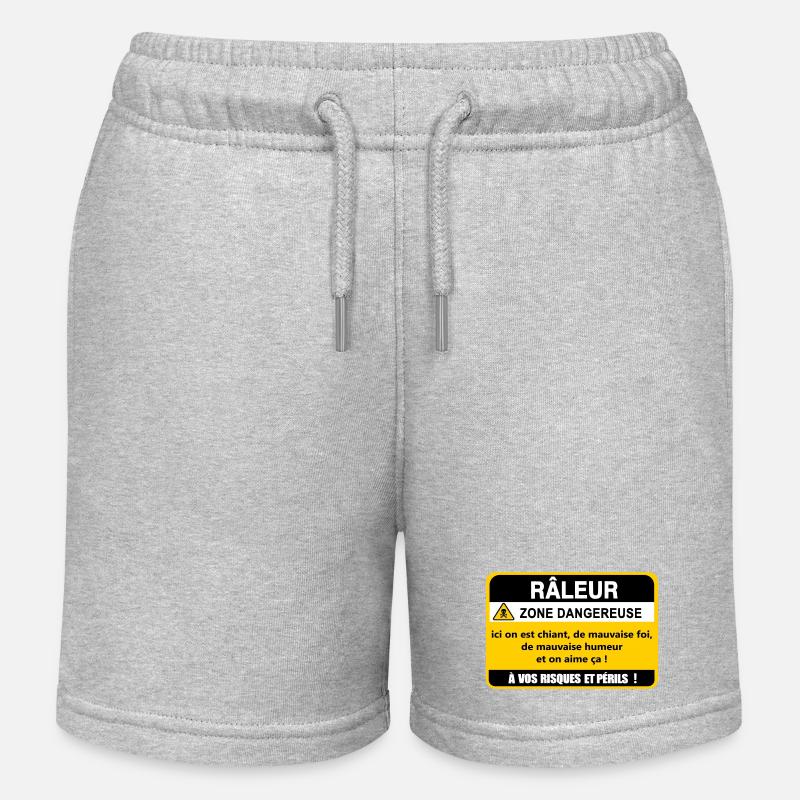 Complaining Danger Zone - Kids Organic Sweat Shorts by Stanley/Stella - heather grey
