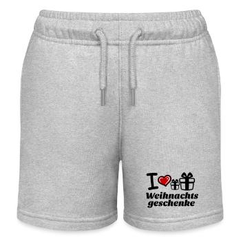 I Love Weihnachtsgeschenke  - Kinder Organic Joggingshorts Mini Bolter von Stanley/Stella - Grau meliert - Vorne