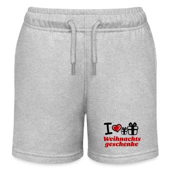 I Love Weihnachtsgeschenke  - Kinder Organic Joggingshorts Mini Bolter von Stanley/Stella - Grau meliert - Vorne