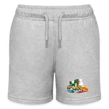 Algeria Flag Monument Deco Desert Travel - Kids Organic Sweat Shorts by Stanley/Stella - heather grey - Front