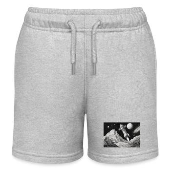 Rakete Mond All Start Abflug zukunft Mars sci-fi  - Kinder Organic Joggingshorts Mini Bolter von Stanley/Stella - Grau meliert - Vorne