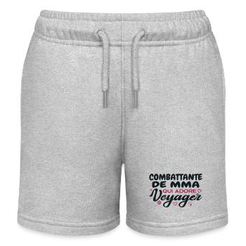 Combattante de MMA globe-trotteuse passionnée de v - Short de jogging enfant bio Stanley/Stella - gris chiné - Devant