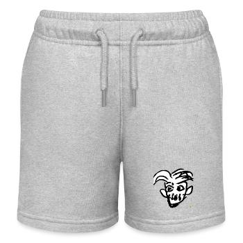 Männerkopf Zeichnung Hans Erwin SW - Kinder Organic Joggingshorts Mini Bolter von Stanley/Stella - Grau meliert - Vorne