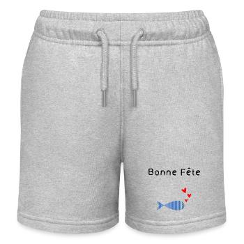 BONNE FÊTE. FÊTE DES MÈRES. FÊTE DES PÈRES. FÊTE - Short de jogging enfant bio Stanley/Stella - gris chiné - Devant