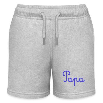 PAPA. VATERTAG. FROHER VATERTAG. ALLES GUTE ZUM GEBURTSTAG. - Kinder Organic Joggingshorts Mini Bolter von Stanley/Stella - Grau meliert - Vorne