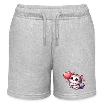 Katze Ballon Haustiere - Kinder Organic Joggingshorts Mini Bolter von Stanley/Stella - Grau meliert - Vorne