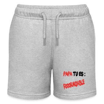 Papa, du bist großartig - Kinder Organic Joggingshorts Mini Bolter von Stanley/Stella - Grau meliert - Vorne