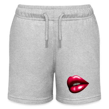 Jolie Bouche Rouge - Rote Lippen - Kinder Organic Joggingshorts Mini Bolter von Stanley/Stella - Grau meliert - Vorne