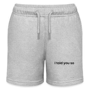 I told you so,black - Kids Organic Sweat Shorts by Stanley/Stella - heather grey - Front
