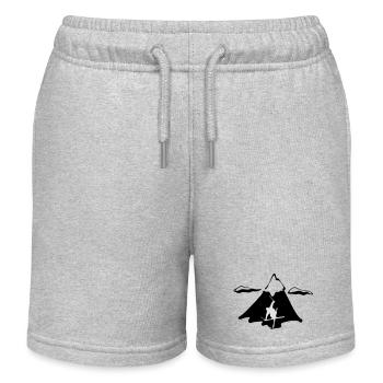 Ski freestyle with mountain - Kids Organic Sweat Shorts by Stanley/Stella - heather grey - Front