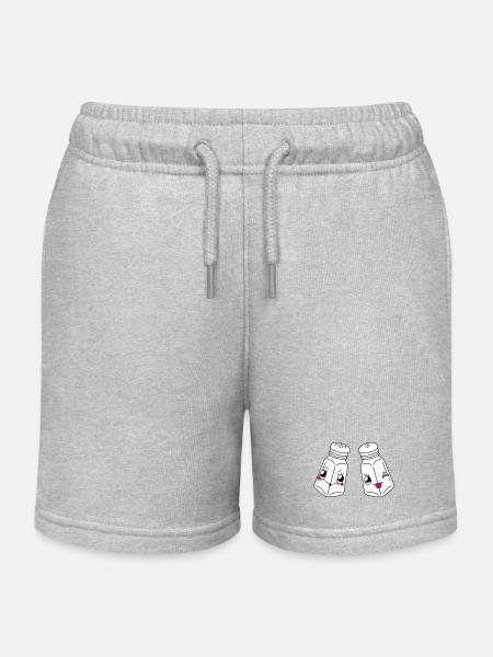 Sel et poivre humour  - Short de jogging enfant bio Stanley/Stella - gris chiné