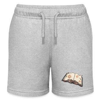 Open an old book, read - Kids Organic Sweat Shorts by Stanley/Stella - heather grey - Front