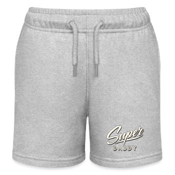 super daddy mummy mum dad papa mom parents baby - Kids Organic Sweat Shorts by Stanley/Stella - heather grey - Front