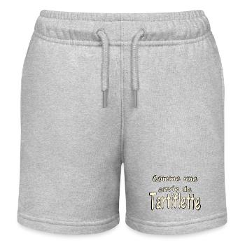 Comme une envie de Tartiflette - Short de jogging enfant bio Stanley/Stella - gris chiné - Devant