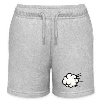 Cloud Burst Cartoon - Kids Organic Sweat Shorts by Stanley/Stella - heather grey - Front
