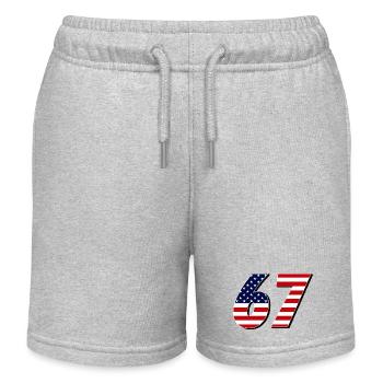 Sixty-seven, 67, 6, 7 - Kids Organic Sweat Shorts by Stanley/Stella - heather grey - Front