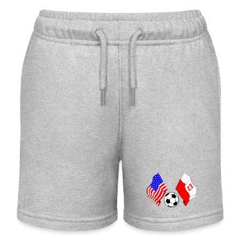 Fußball Polen gegen die USA - Kinder Organic Joggingshorts Mini Bolter von Stanley/Stella - Grau meliert - Vorne