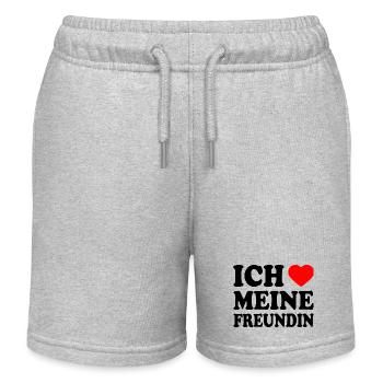 Ich liebe meine freundin - Kinder Organic Joggingshorts Mini Bolter von Stanley/Stella - Grau meliert - Vorne