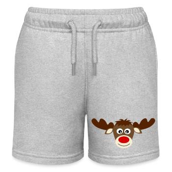 Reindeer Elk mignons cadeaux de Noël drôles - Short de jogging enfant bio Stanley/Stella - gris chiné - Devant